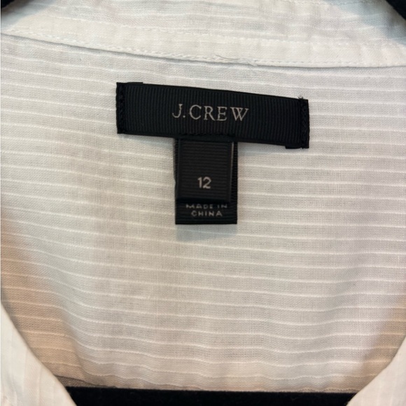 J. Crew White Pleated Bib Collar Long Sleeve Shirt - Picture 5 of 6
